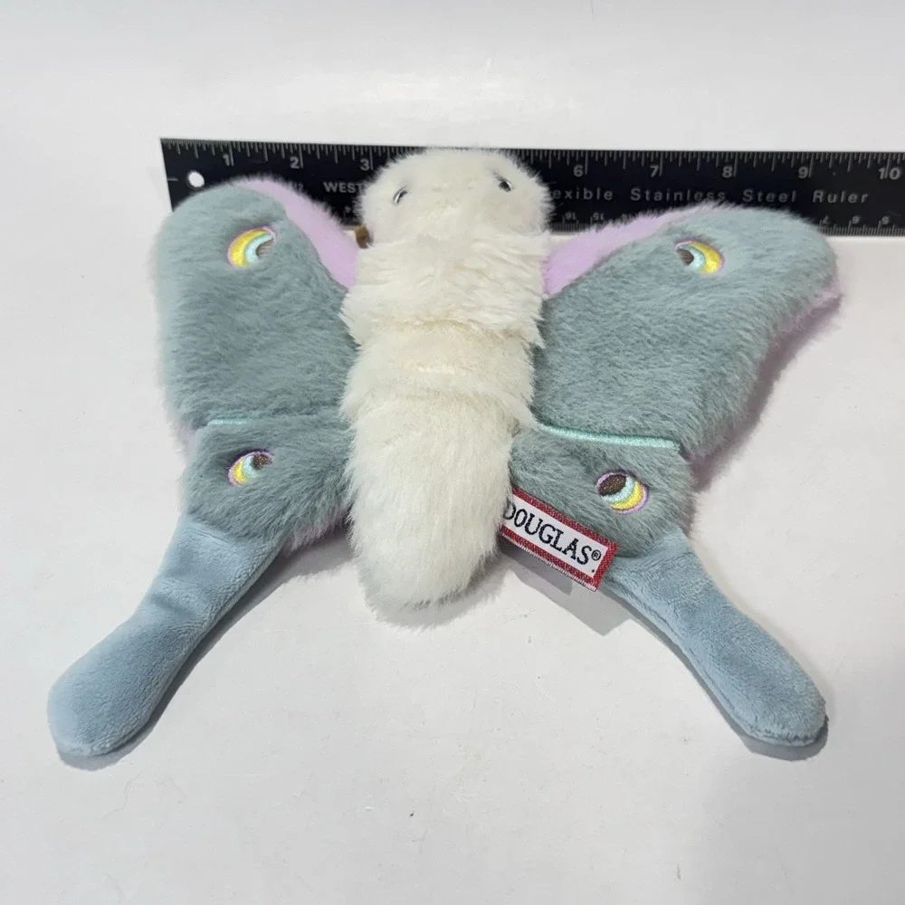 Cute Fuzzy Butterfly Plush Purple Blue & White 2023 Douglas Co Item 1608 EUC